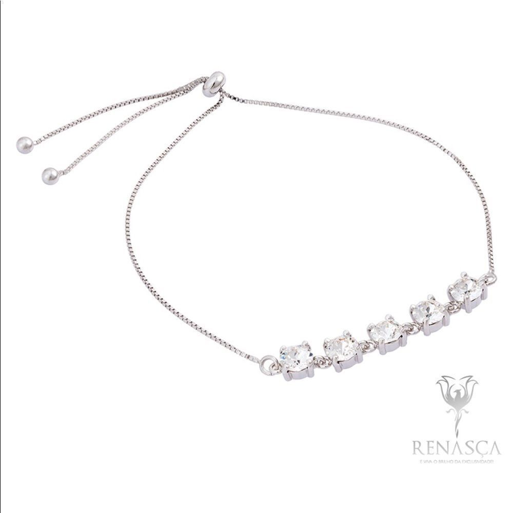 Silver Crystal Slider Bracelet -
